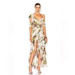 NICHOLAS | 100% Silk Floral Flounce Ruffle Wrap Maxi Dress | Size US 6